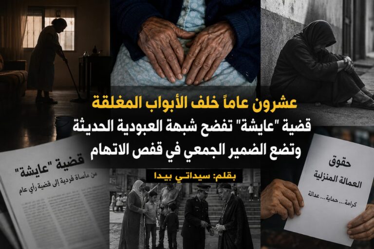 عشرون عاماً خلف الأبواب المغلقة قضية “عايشة” تفضح شبهة العبودية الحديثة وتضع الضمير المجتمعي في قفص الاتهام
